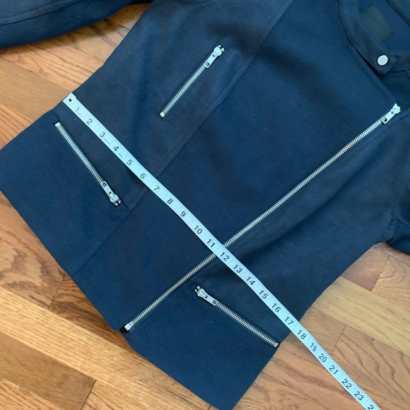 Trouve Blue Felt Moto Jacket women's medium size - Picture 7 of 11